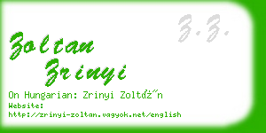 zoltan zrinyi business card